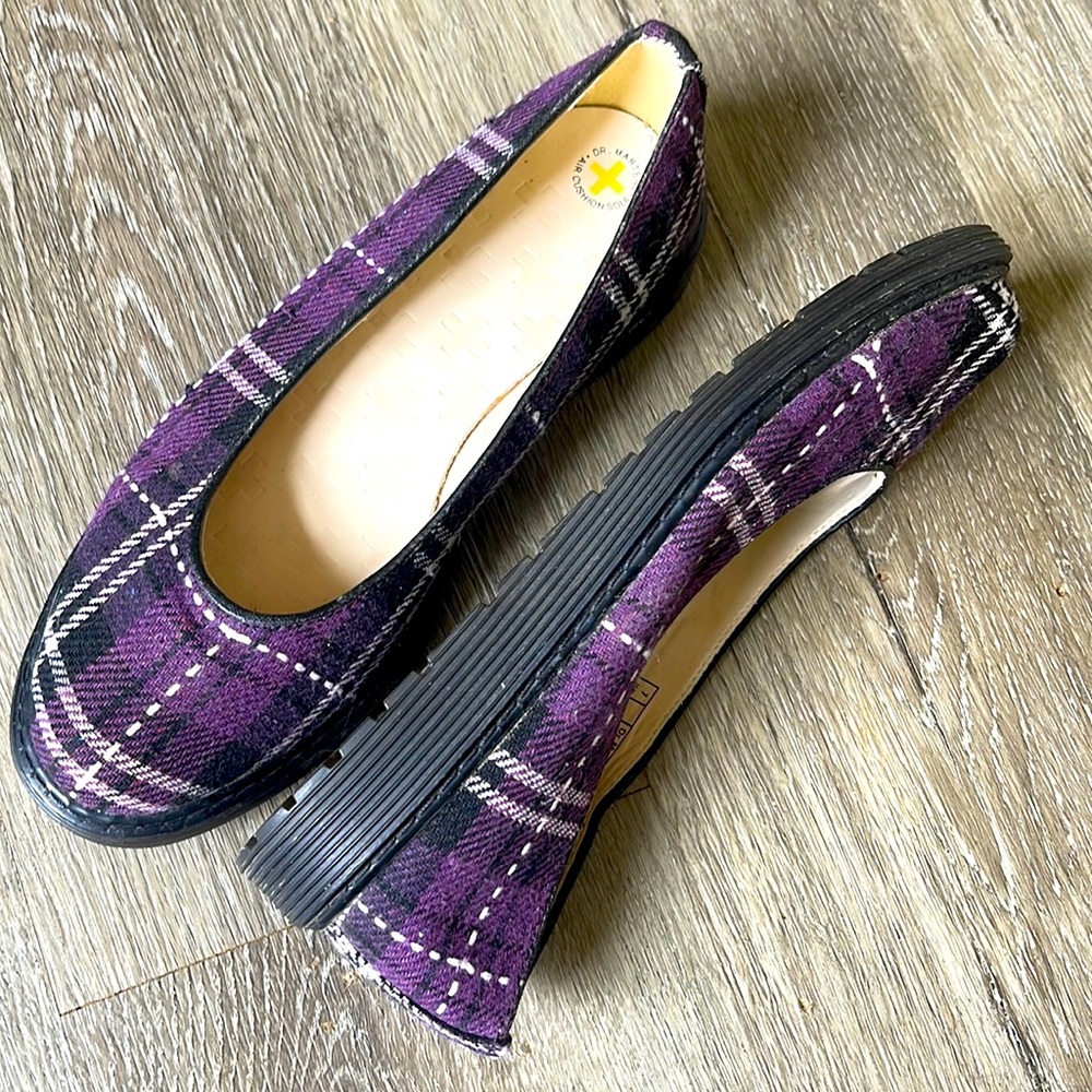 Dr. Martens Ellen Plaid Purple Flats